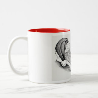 Christmas Horse and Santa Claus Two-Tone Coffee Mug