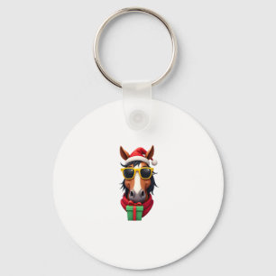 Christmas Horse Back Riding Santa Xmas Women Girls Key Ring