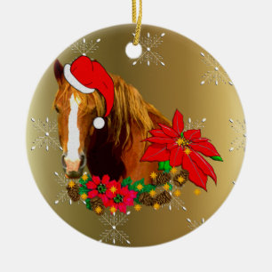 Christmas Horse Ceramic Tree Decoration