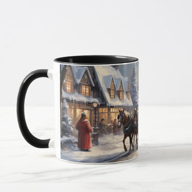 Christmas Horse-Drawn Carriage Street Mug (Left)