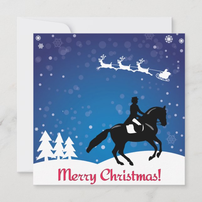 Christmas Horse Dressage Winter Card (Front)