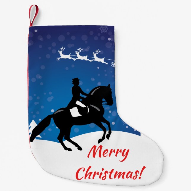 Christmas Horse Dressage Winter Small Christmas Stocking (Front)