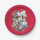 Christmas horse in Santa hat cowgirl cowboy boots