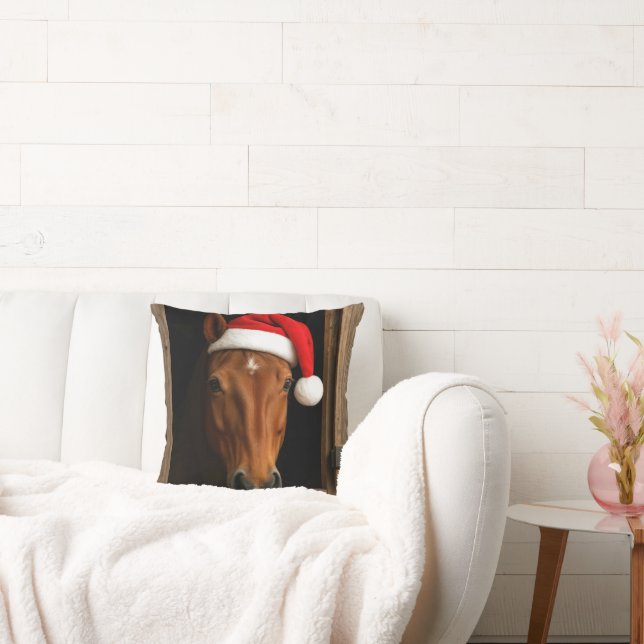 Christmas Horse In Stable Window Cushion (Couch)