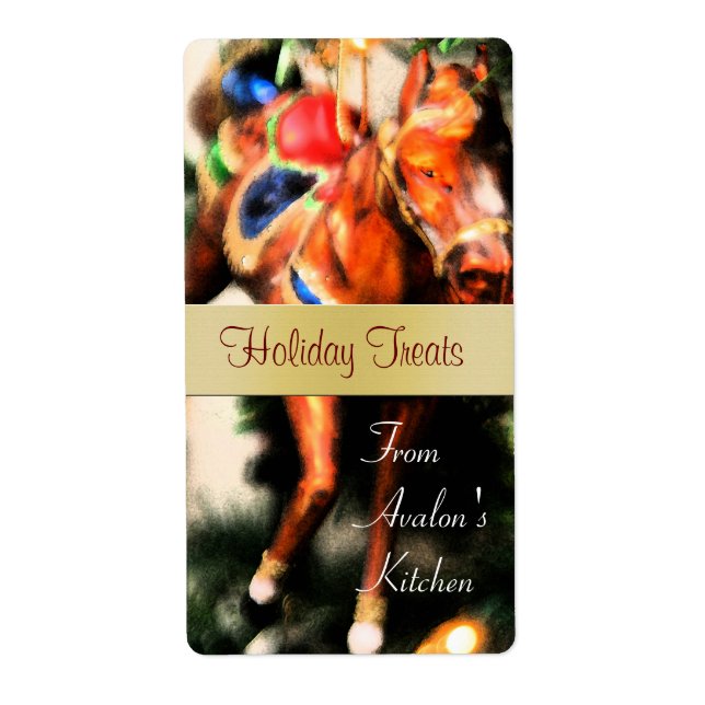 Christmas Horse Kitchen Treat Baking Label (Front)