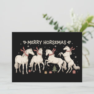 Christmas Horse Lover Merry Horsemas Farmer Farm  Holiday Card