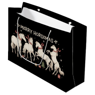 Christmas Horse Lover Merry Horsemas Farmer Farm Large Gift Bag