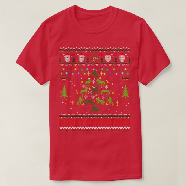 Christmas Horse Lover Tree Ugly Xmas Sweater  (Design Front)