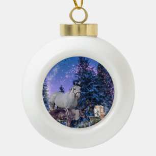 Christmas Horse Magic Ceramic Ball Christmas Ornament