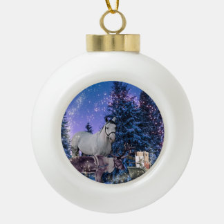 Christmas Horse Magic Ceramic Ball Christmas Ornament