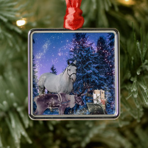 Christmas Horse Magic Metal Tree Decoration