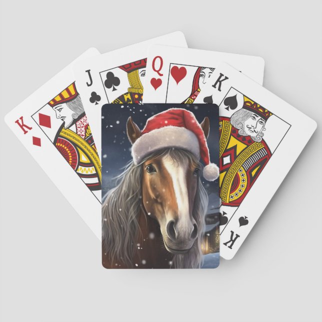 Christmas Horse  Playing Cards (Back)