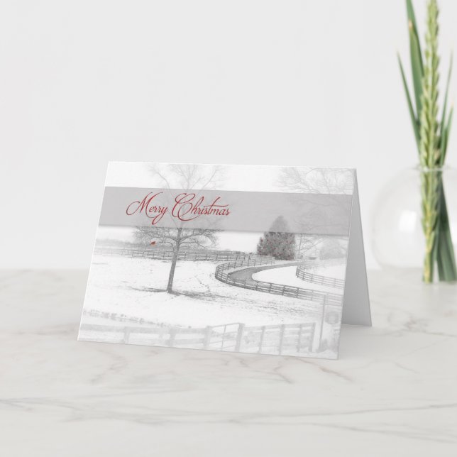 Christmas- Horse Ranch-Winter/Snow Holiday Card (Front)