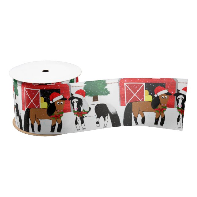 Christmas Horse Ribbon Satin Ribbon (Spool)