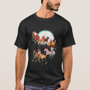 Christmas Horse Santa Claus Riding Sleighing Horse T-Shirt