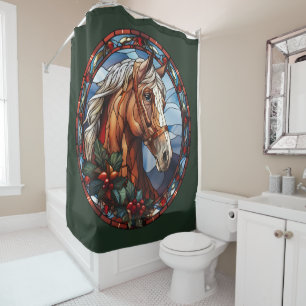 Christmas Horse Shower Curtain