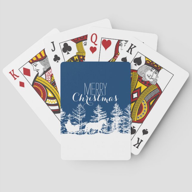 Christmas Horse Sleigh Playing Cards (Back)