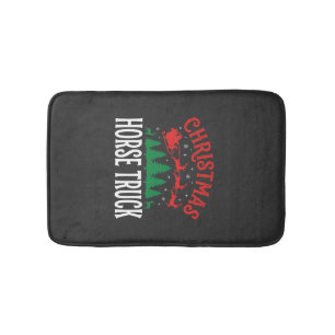 Christmas Horse Truck Santa Sleigh Bath Mat
