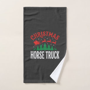 Christmas Horse Truck Santa Sleigh Hand Towel