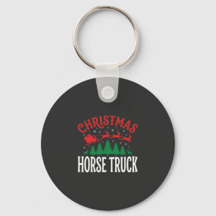 Christmas Horse Truck Santa Sleigh Key Ring
