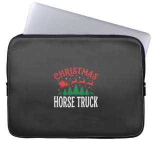 Christmas Horse Truck Santa Sleigh Laptop Sleeve