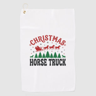Christmas Horse Truck Western Santa Sleigh Design Golf Towel