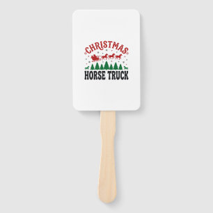 Christmas Horse Truck Western Santa Sleigh Design Hand Fan