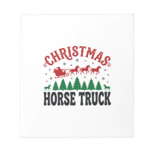 Christmas Horse Truck Western Santa Sleigh Design Notepad