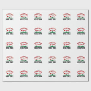 Christmas Horse Truck Western Santa Sleigh Design Wrapping Paper