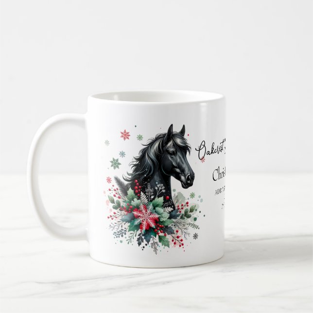 Christmas Horse Winter Equestrain Coffee Mug (Left)