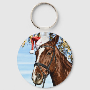Christmas horse with hat key ring