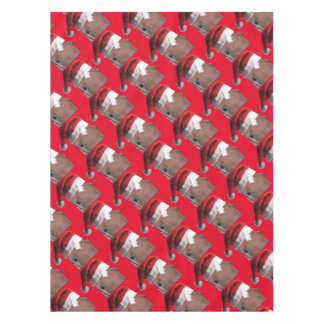Christmas Horse With Santa Hat Tablecloth