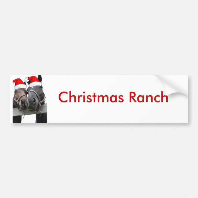 Christmas Horses Bumper Sticker (Front)
