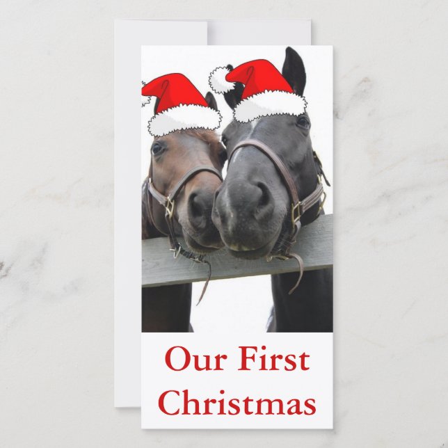 Christmas Horses Holiday Card (Front)