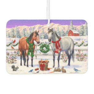 Christmas Horses in Snow Car Air Freshener