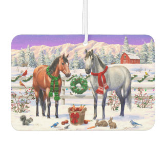 Christmas Horses in Snow Car Air Freshener