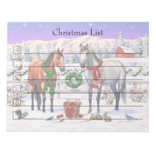 Christmas Horses in Snow Notepad
