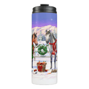 Christmas Horses in Snow Thermal Tumbler