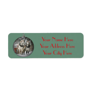 Christmas Horses Return Address Labels