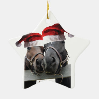 Christmas Horses Santa Claus Ceramic Tree Decoration