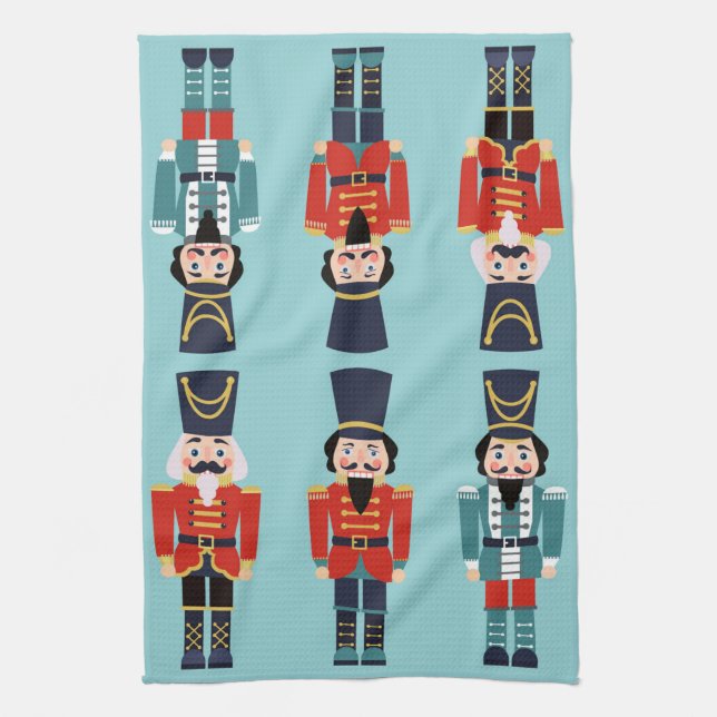 Christmas Hostess Gift Nutcrackers  Tea Towel (Vertical)