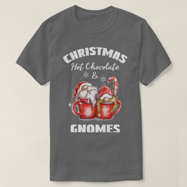 Christmas Hot Chocolate And Gnome  T-Shirt (Design Front)