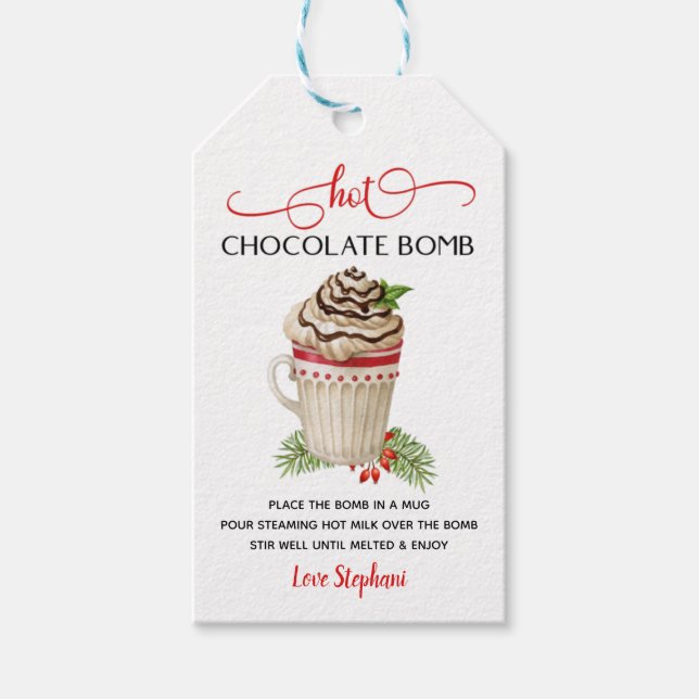 Christmas Hot Chocolate Bomb Tags (Front)