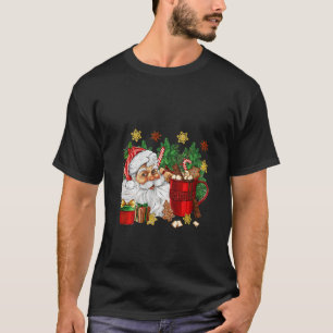 Christmas Hot Chocolate Coffee Cup With Santa Xmas T-Shirt