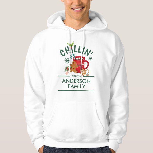 Christmas Hot Chocolate Cookies | Family Name Hoodie (Front)