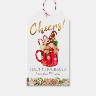 Christmas hot chocolate cup cheers happy holidays  gift tags