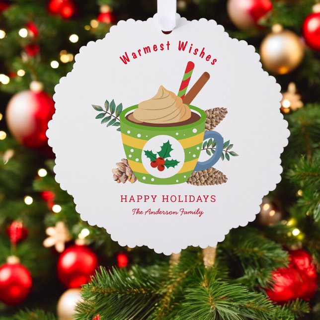 Christmas Hot Chocolate Cup Xmas Tree Decoration Card (Creator Uploaded)