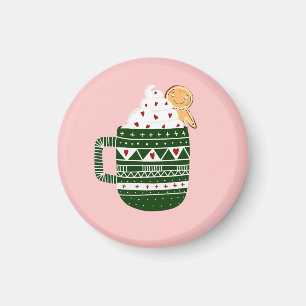 Christmas Hot Chocolate Gold Magnet