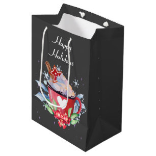 Christmas Hot Chocolate on Grey  Medium Gift Bag