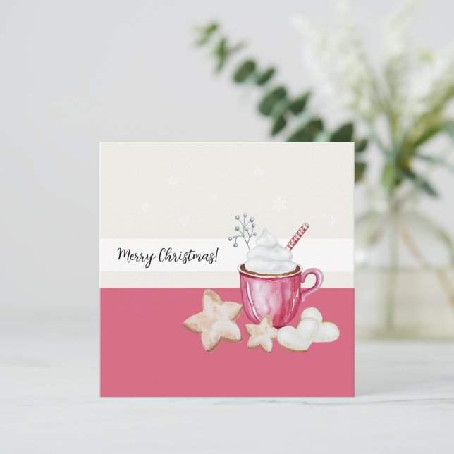 Christmas Hot Cocoa And Cookies Watercolor (Standing Front)